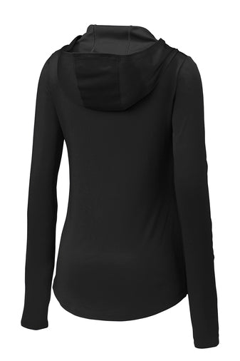 Sport-Tek® Ladies PosiCharge® Competitor™ Black Women's Hooded Pullover - Keep Casting Fishing & Outdoors