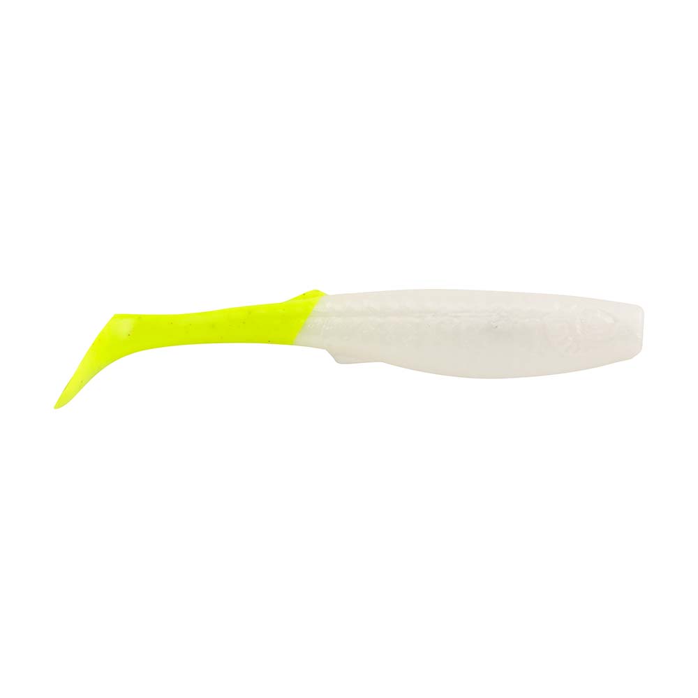 Berkley Gulp!&reg; Paddleshad - 4" - Pearl White/Chartreuse