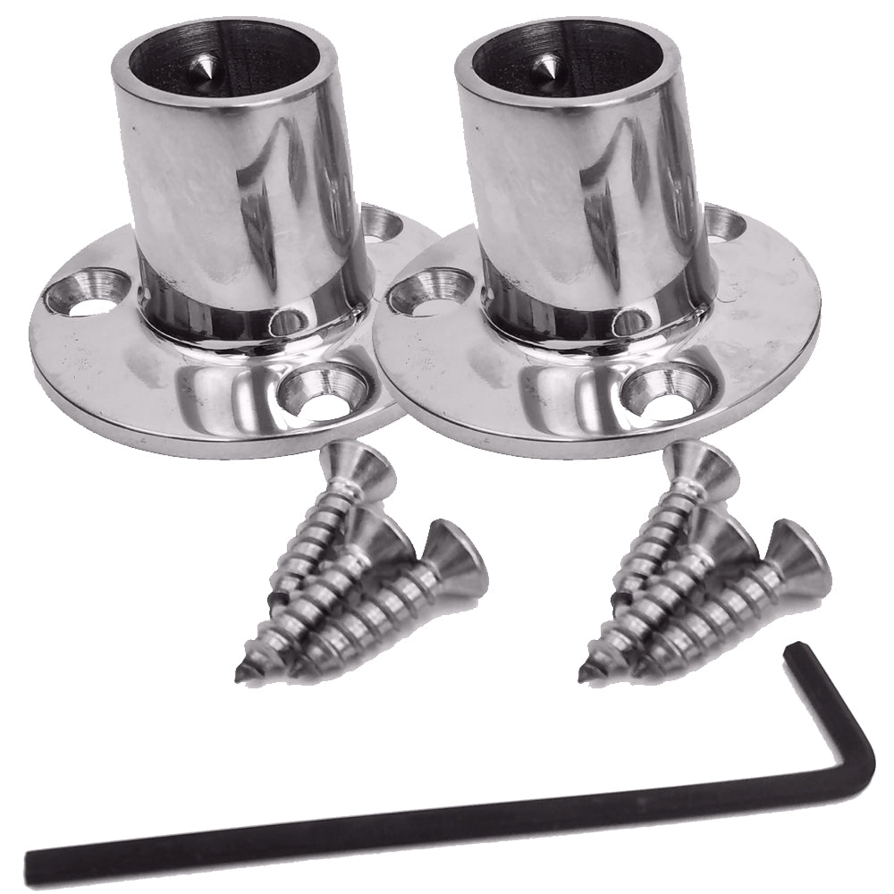 NavPod Feet Pair Kit &ndash; Stainless Steel Feet for 1&Prime; Diameter Tubing (Circular Base)