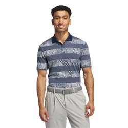 Adidas Golf Shirt - Go-To Stripe Print Polo