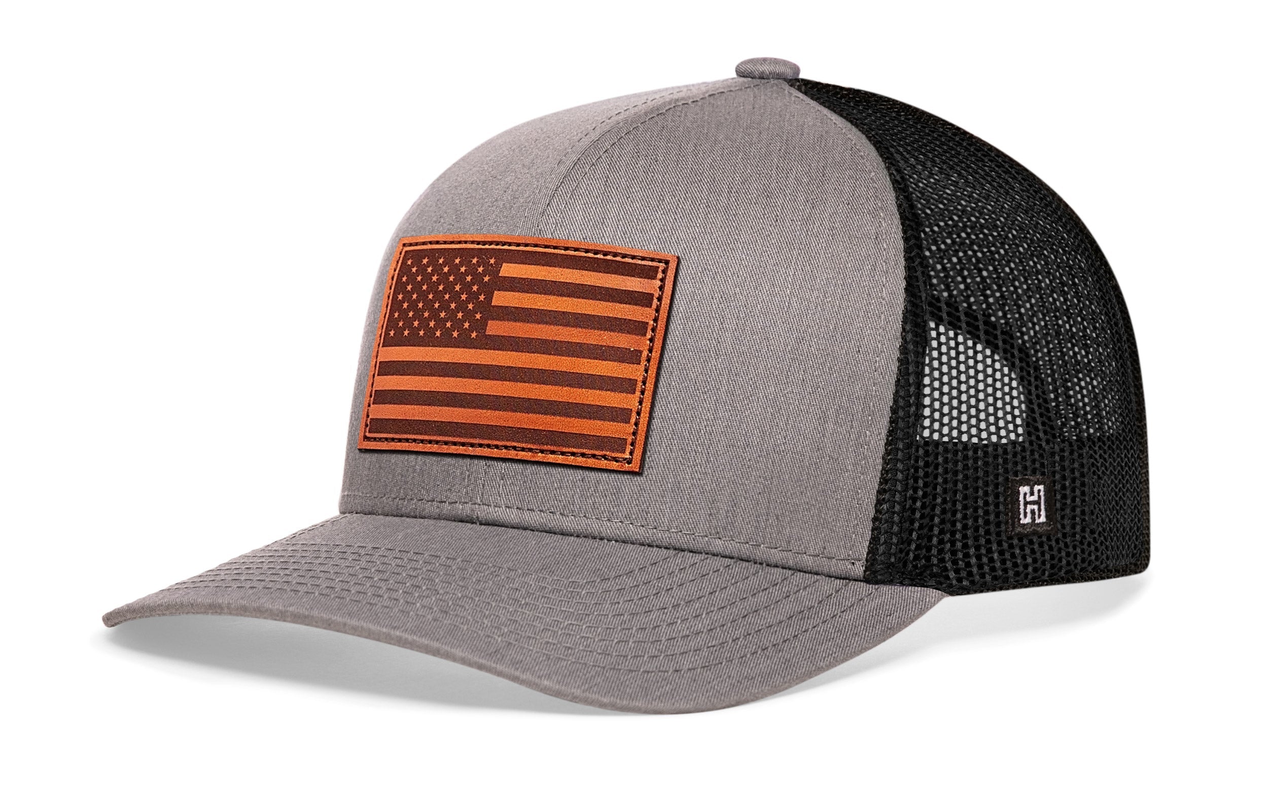 Haka Hat American Flag | Leather-Gray-Black