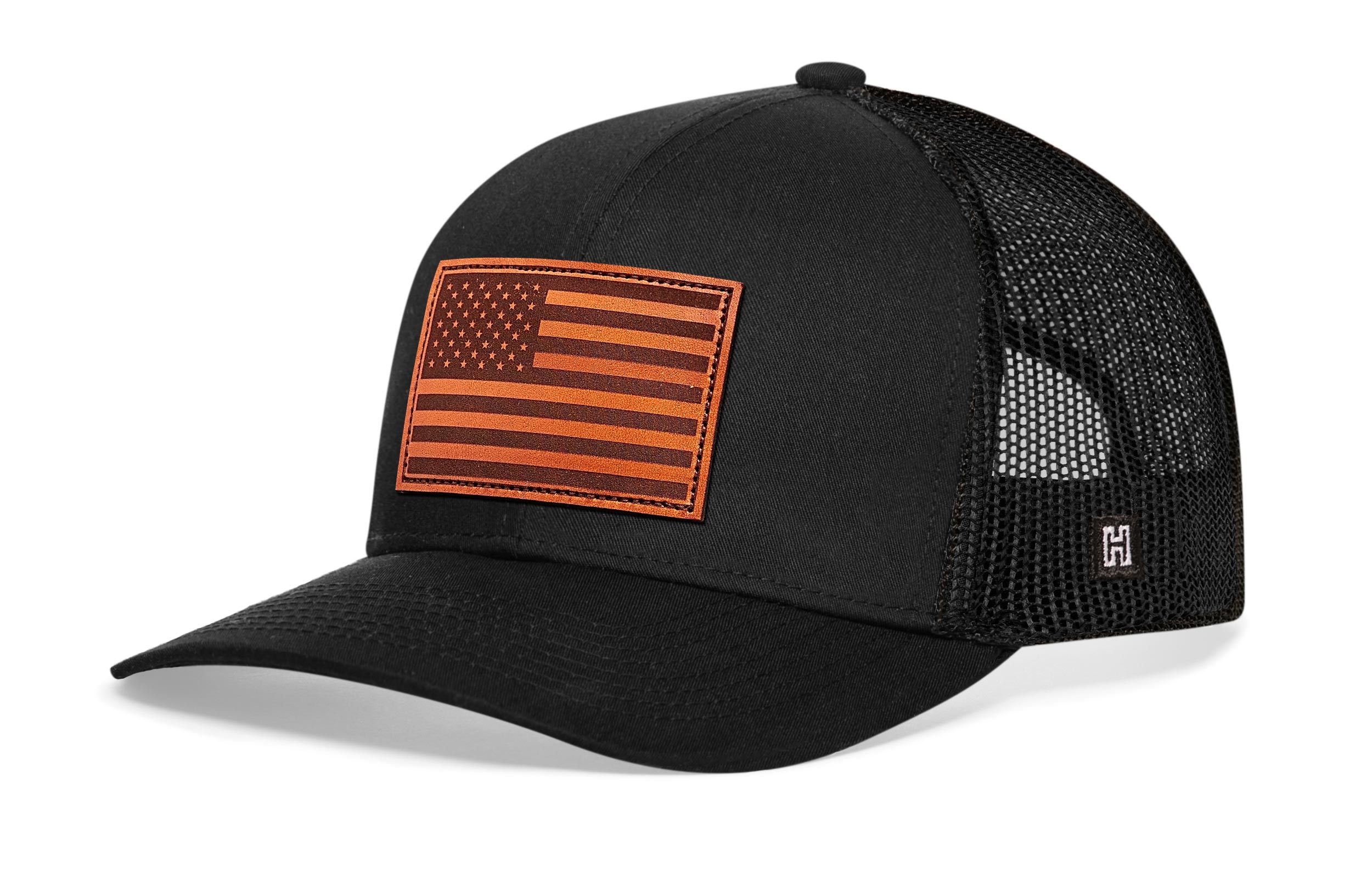 Haka Hat American Flag | Leather-Black
