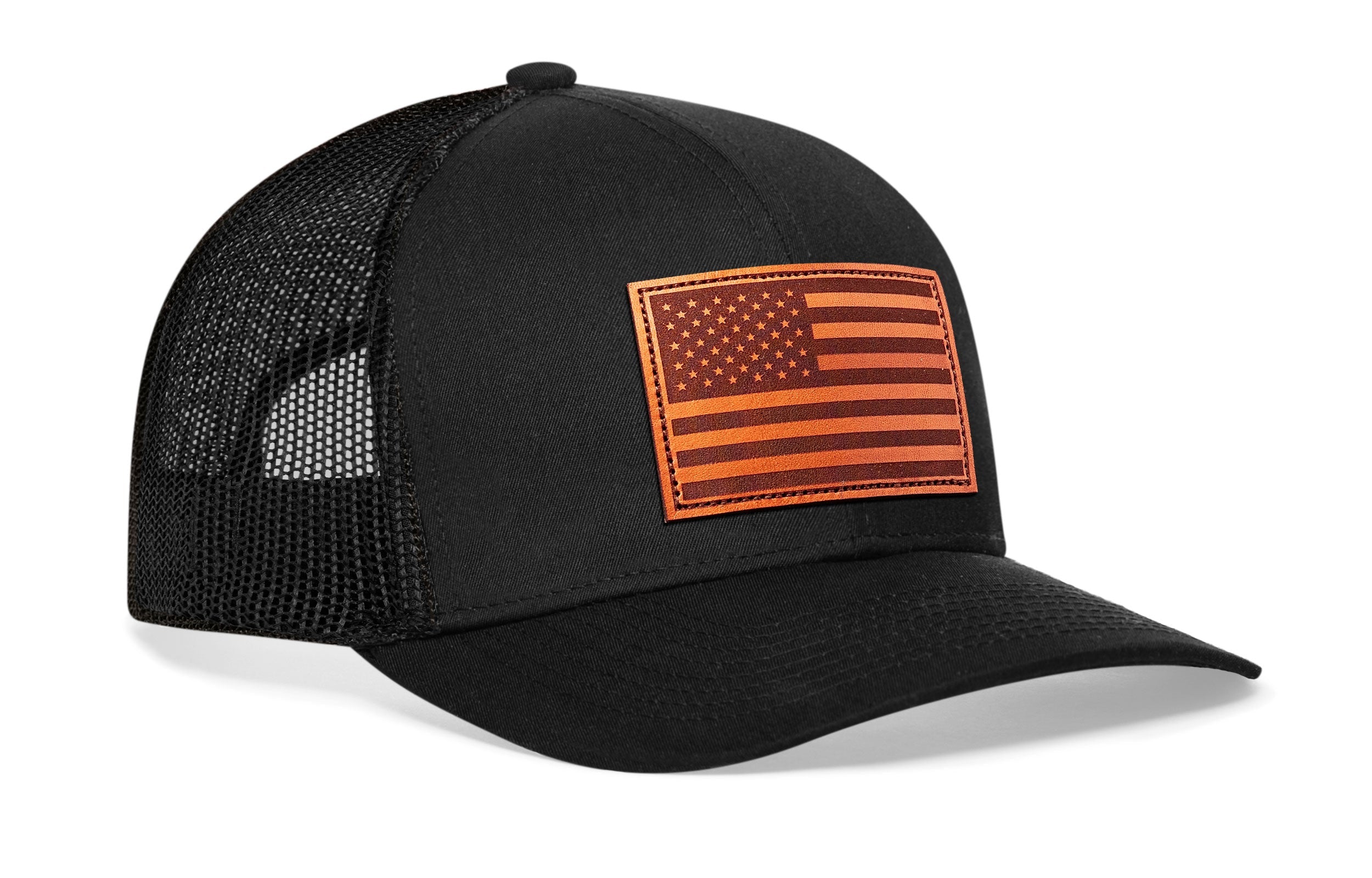 Haka Hat American Flag | Leather-Black