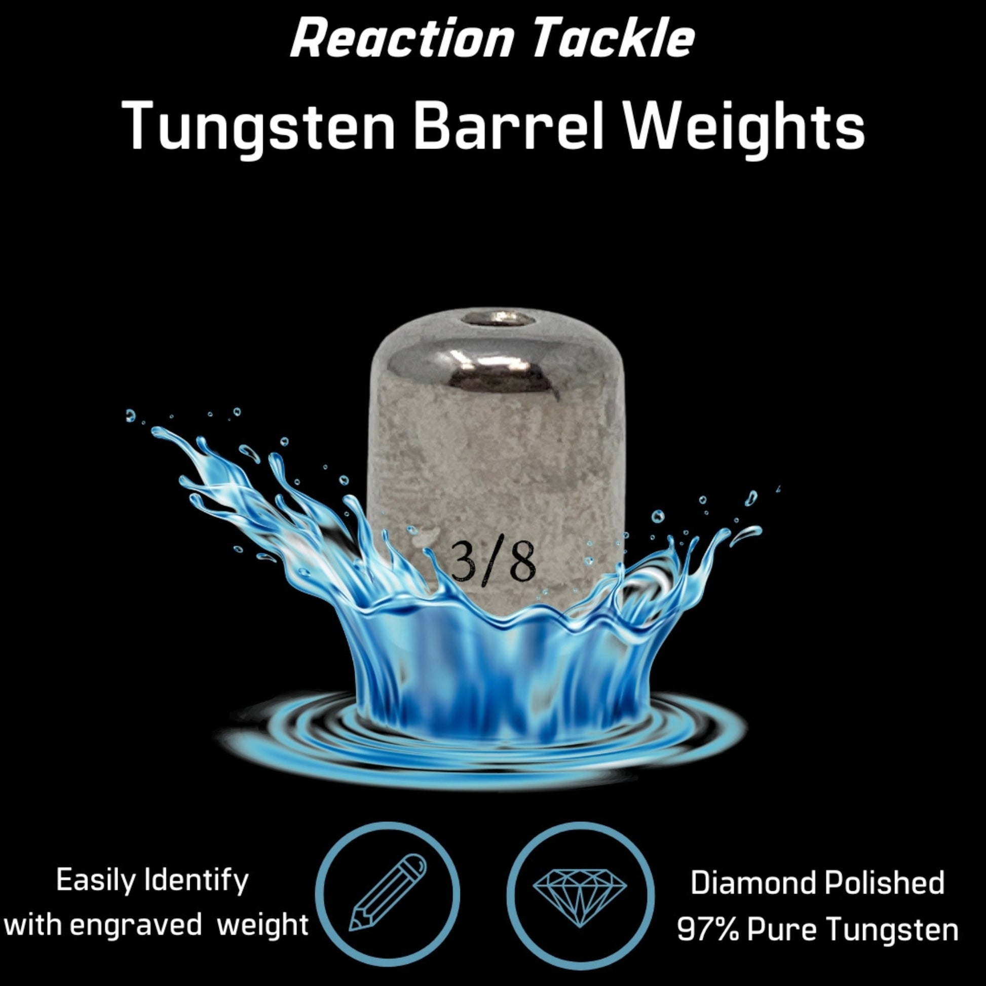 Reaction Tackle Tungsten Barrel Weights - Keep Casting Fishing & Outdoors