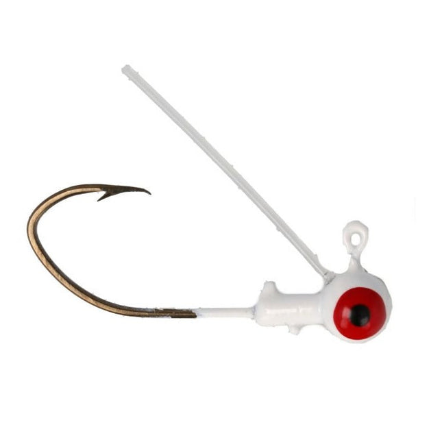 Eagle Claw Pro-V Weedless Ball Jig Head 1/16 6ct White