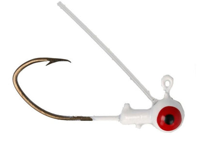 Eagle Claw Pro-V Weedless Ball Jig Head 1/32 6ct White