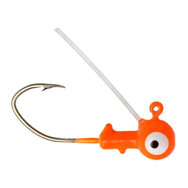 Eagle Claw Pro-V Weedless Ball Jig Head 1/32 6ct Orange