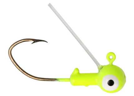 Eagle Claw Pro-V Weedless Ball Jig Head 1/32 6ct Chartreuse