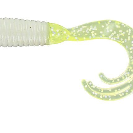 Big Bite Triple Tip Grub 2in 10ct White/Chartreuse Shiner