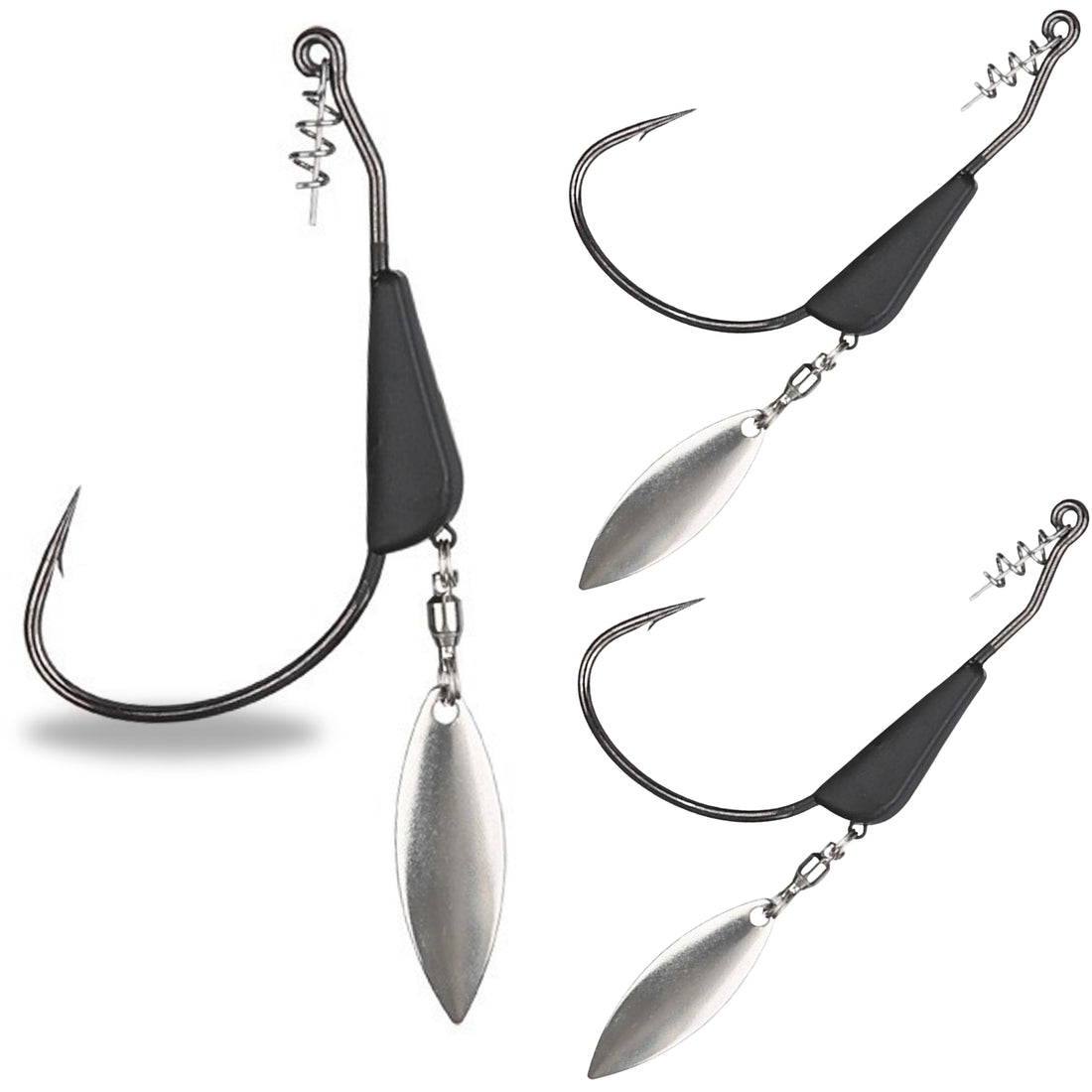 Reaction Tackle Bladed/Tungsten Weighted Swimbait Hooks- 3-Pack - Keep Casting Fishing & Outdoors