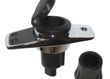 Perko Locking Collar Pole Light Mounting Base - 2 Pin - Chrome Plated w/Black Cover