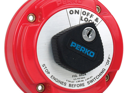 Perko Medium Duty Main Battery Disconnect Switch w/Alternator Field Disconnect & Key Lock