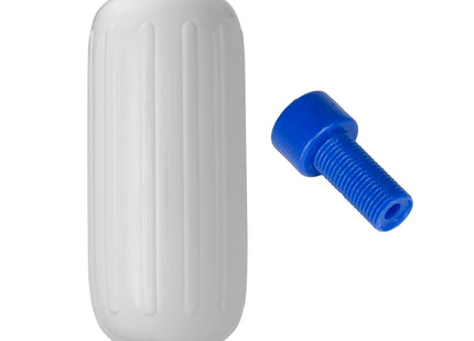 Polyform G-6 Twin Eye Fender 11" x 30" - White w/Adapter