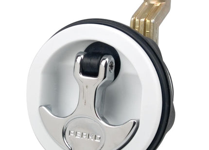 Perko Flush Latch - Surface Mount Offset Cam Bar - 2.5" Hole - White