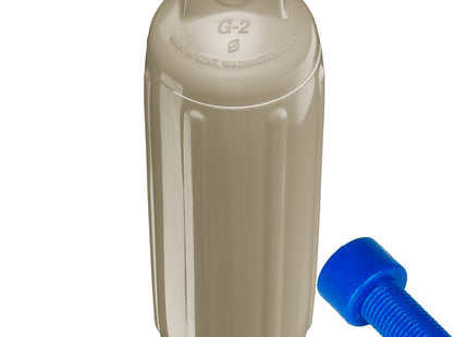 Polyform G-2 Twin Eye Fender 4.5" x 15.5" - Sand w/Adapter