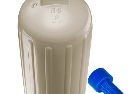 Polyform G-6 Twin Eye Fender 11" x 30" - Sand w/Adapter