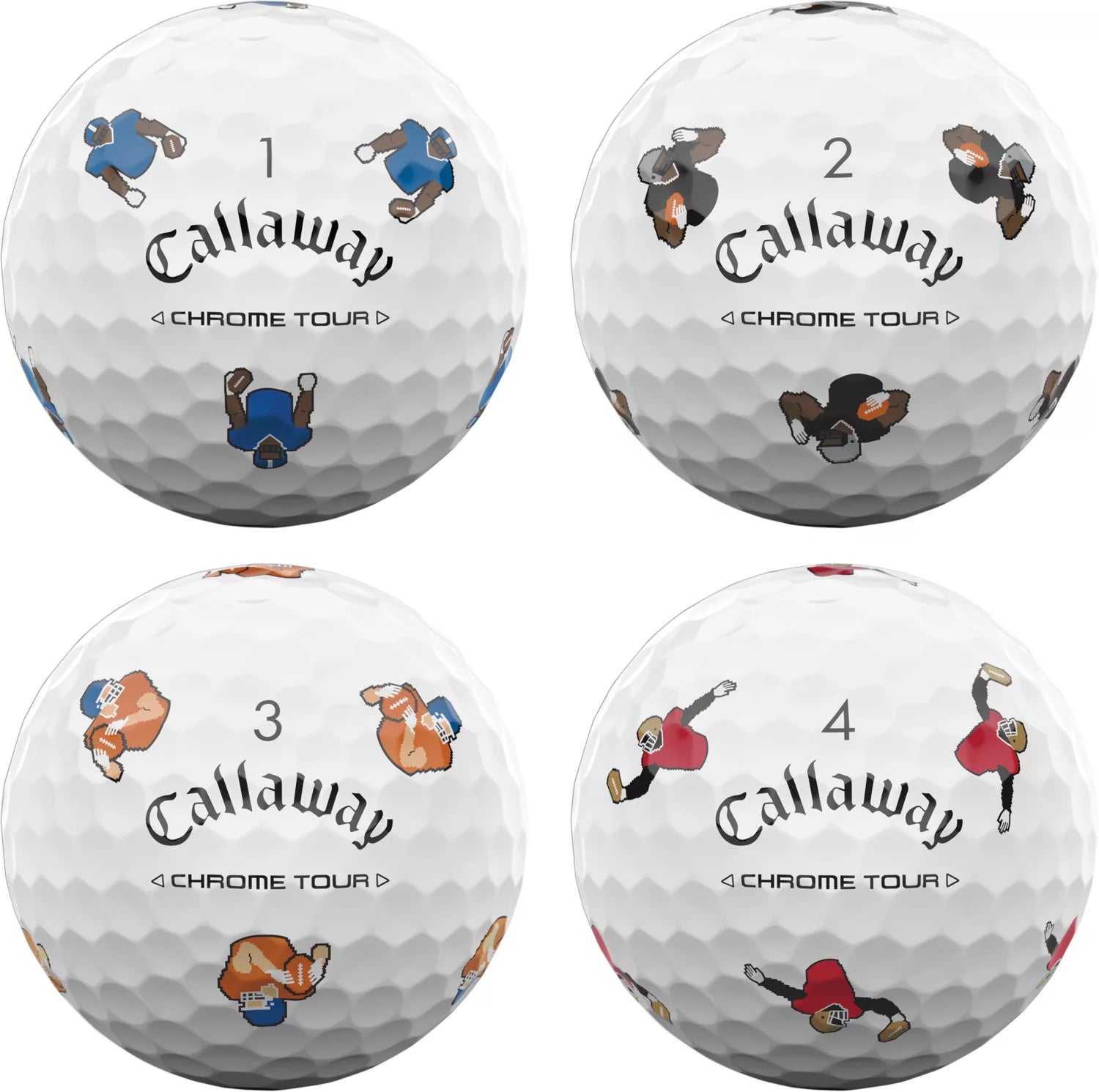 Callaway 2024 Chrome Tour Retro Football Truvis Golf Balls