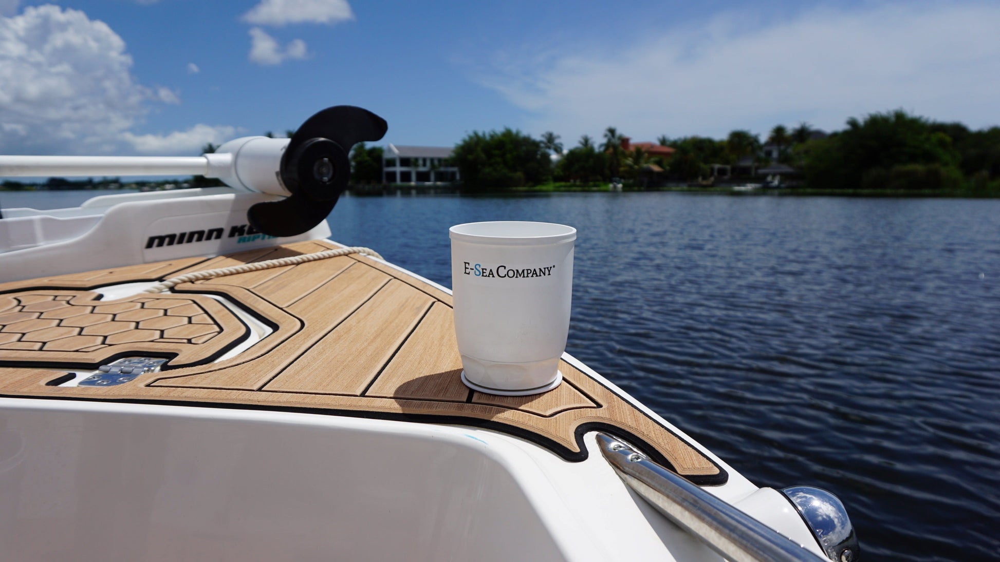 E-Sea Cup Original-Suction Mounted Cup Holder-White - Keep Casting Fishing & Outdoors