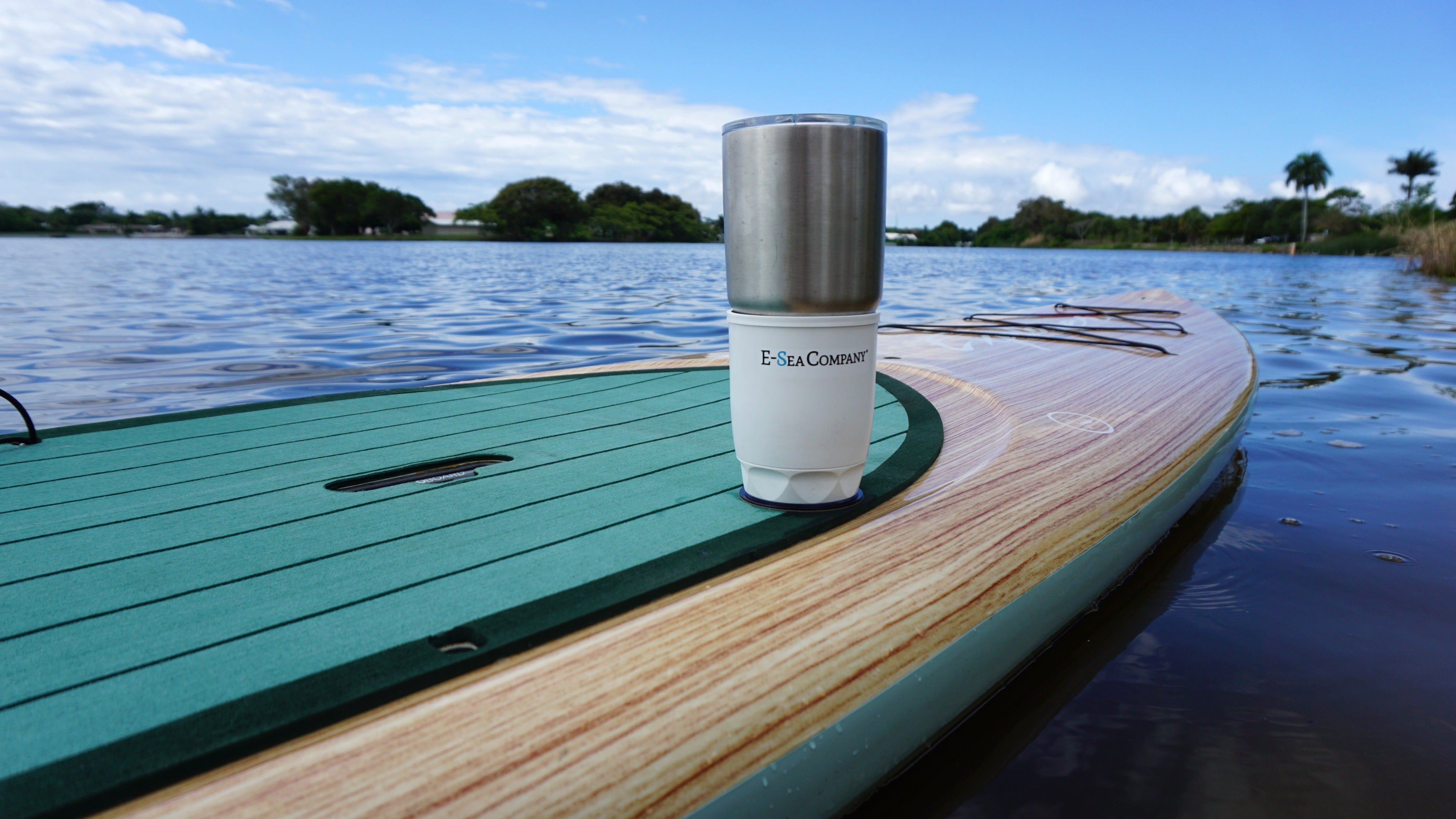 E-Sea Cup Original-Suction Mounted Cup Holder-White - Keep Casting Fishing & Outdoors