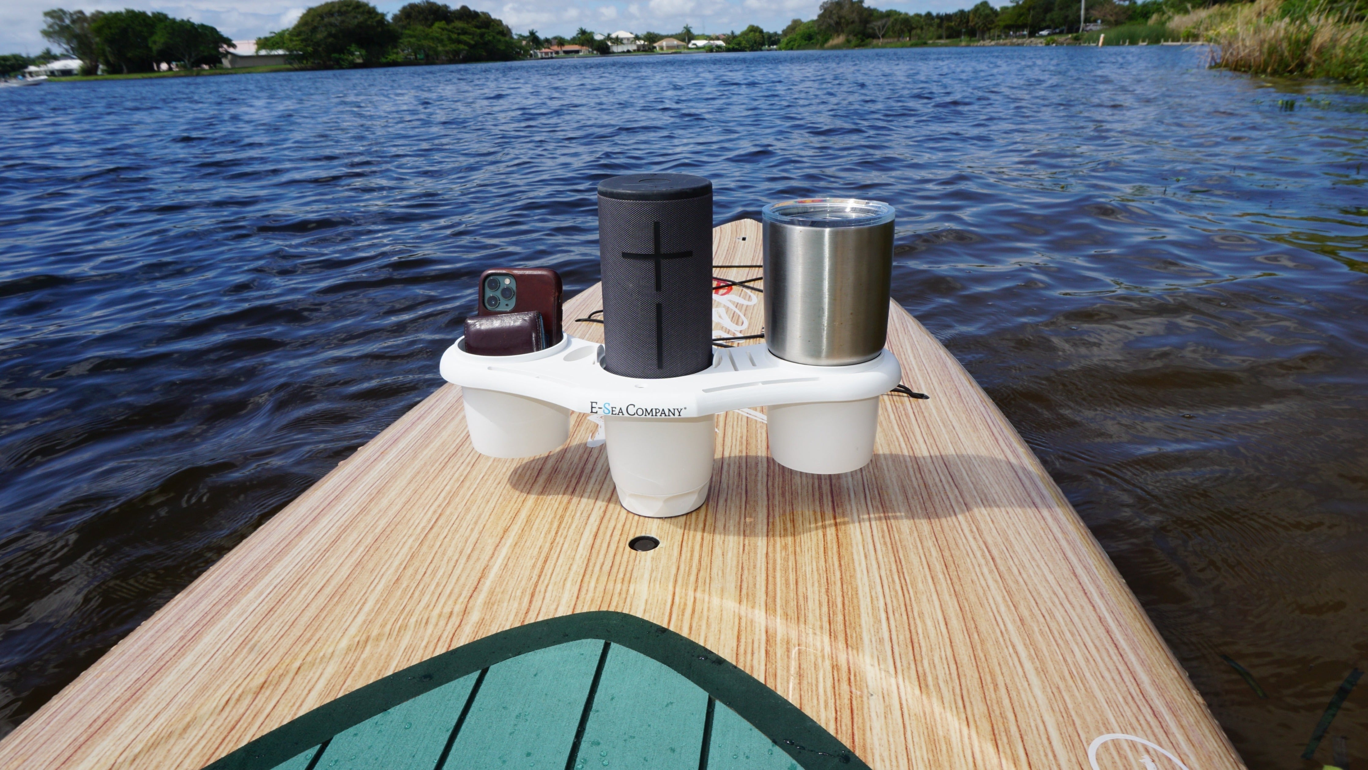 E-Sea Caddy Pro- Multi Cup Suction Mounted Drink Holder-White - Keep Casting Fishing & Outdoors