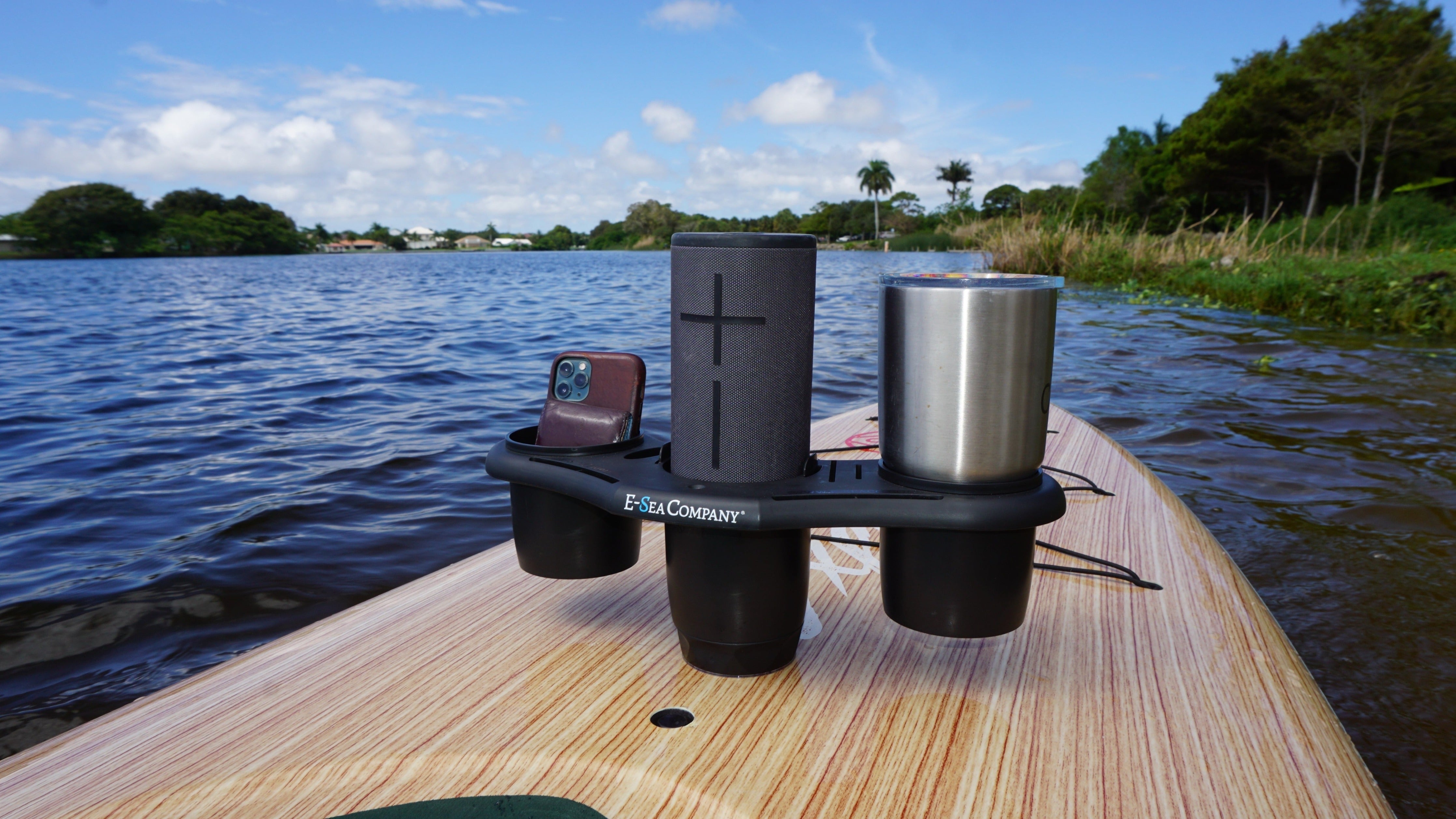 E-Sea Caddy Pro- Multi Cup Suction Mounted Drink Holder-Black - Keep Casting Fishing & Outdoors