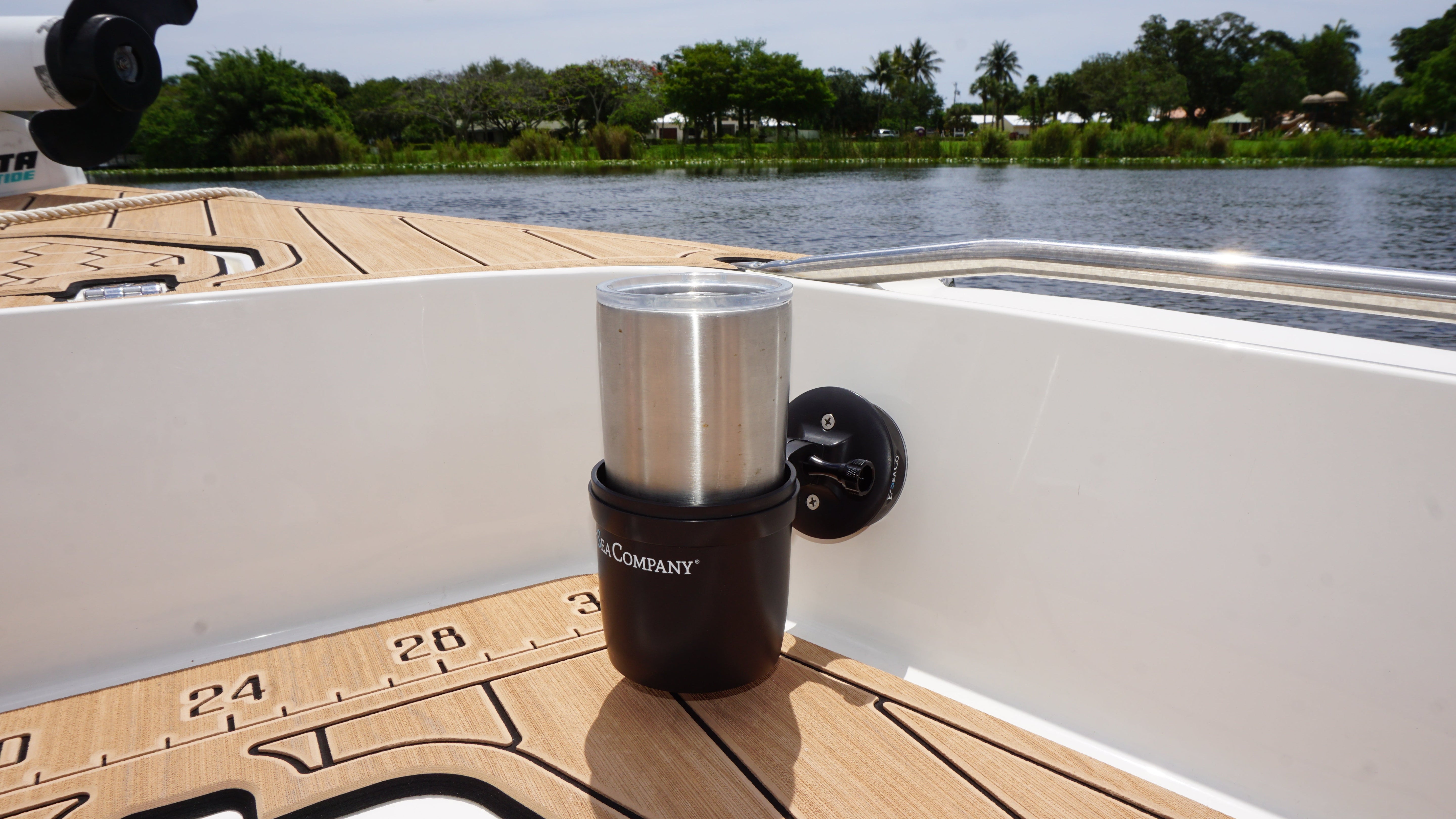 E-Sea Cup Adjustable-Suction Mounted Adjustable Angle Cup Holder-Black - Keep Casting Fishing & Outdoors
