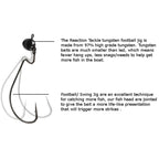 Reaction Tackle Tungsten Football/Swing Jig Heads- 3-Pack