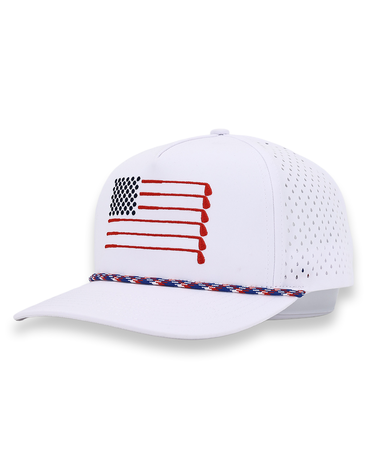 American Flag Rope Flat Bill Hat