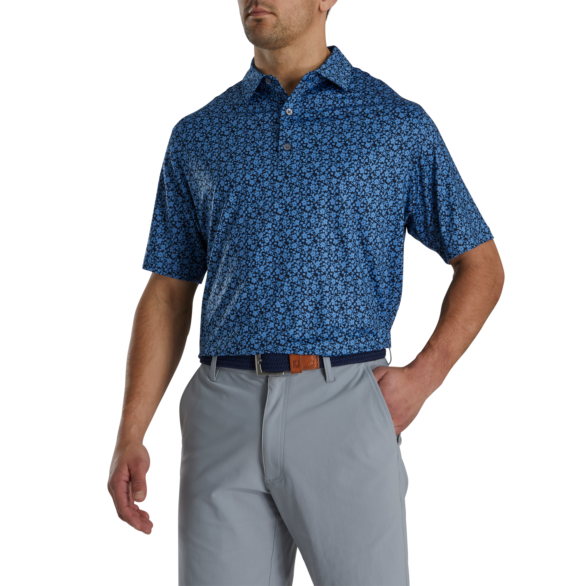 FootJoy Painted Floral Lisle - Self Collar Polo