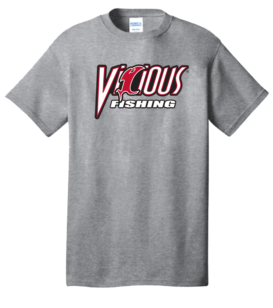 Vicious Fishing Logo Tee - Classic Grey - Keep Casting Fishing & Outdoors