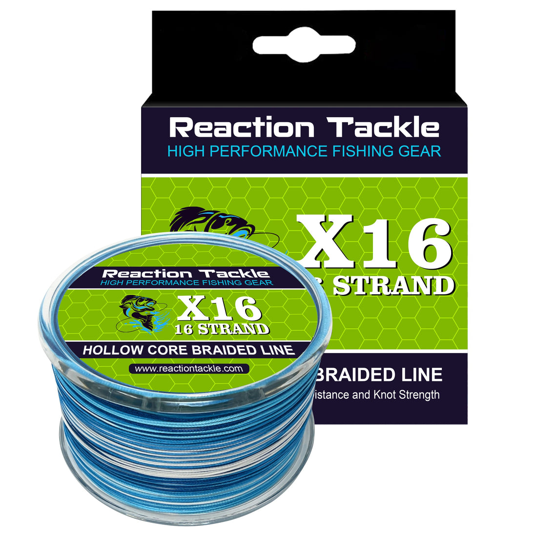 Reaction Tackle Hollow Core - 16 Strand Braided Fishing Line - Keep Casting Fishing & Outdoors