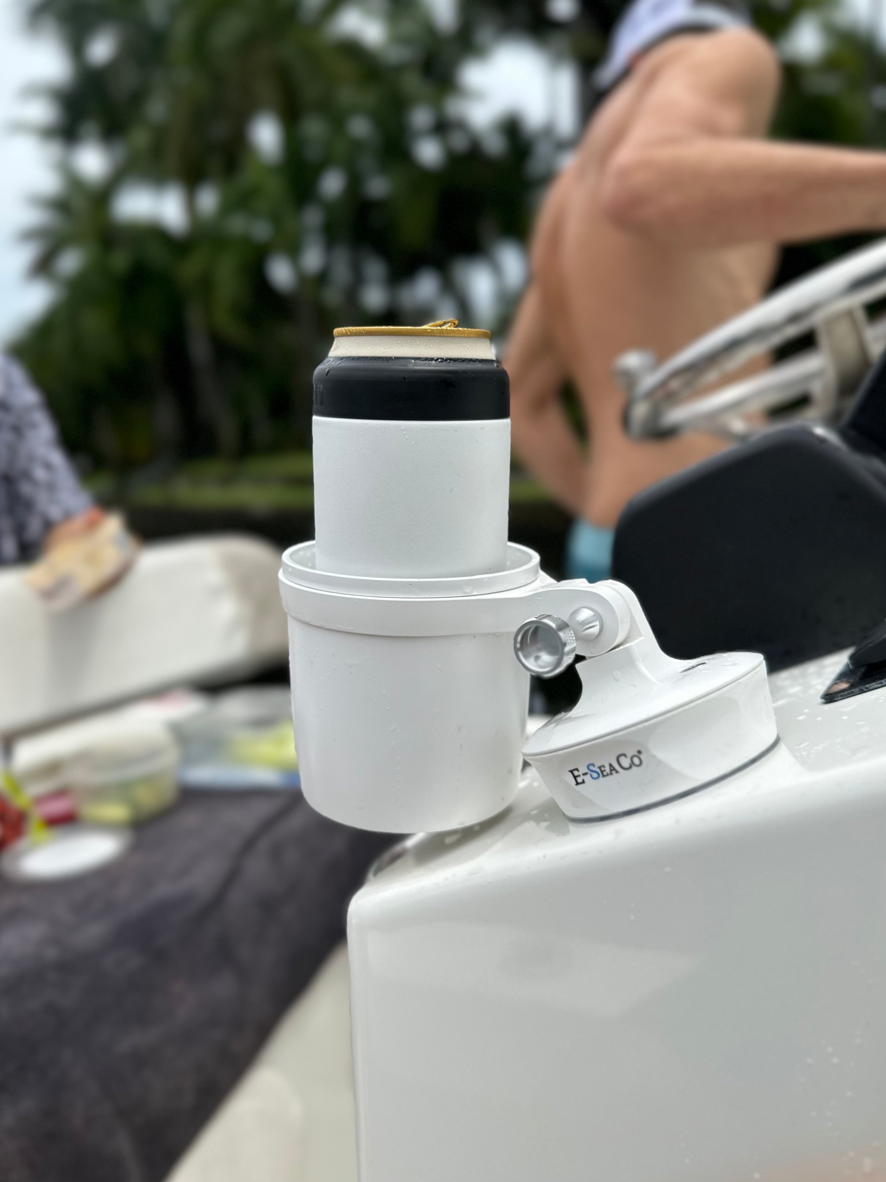E-Sea Cup Adjustable-Suction Mounted Adjustable Angle Cup Holder-White - Keep Casting Fishing & Outdoors