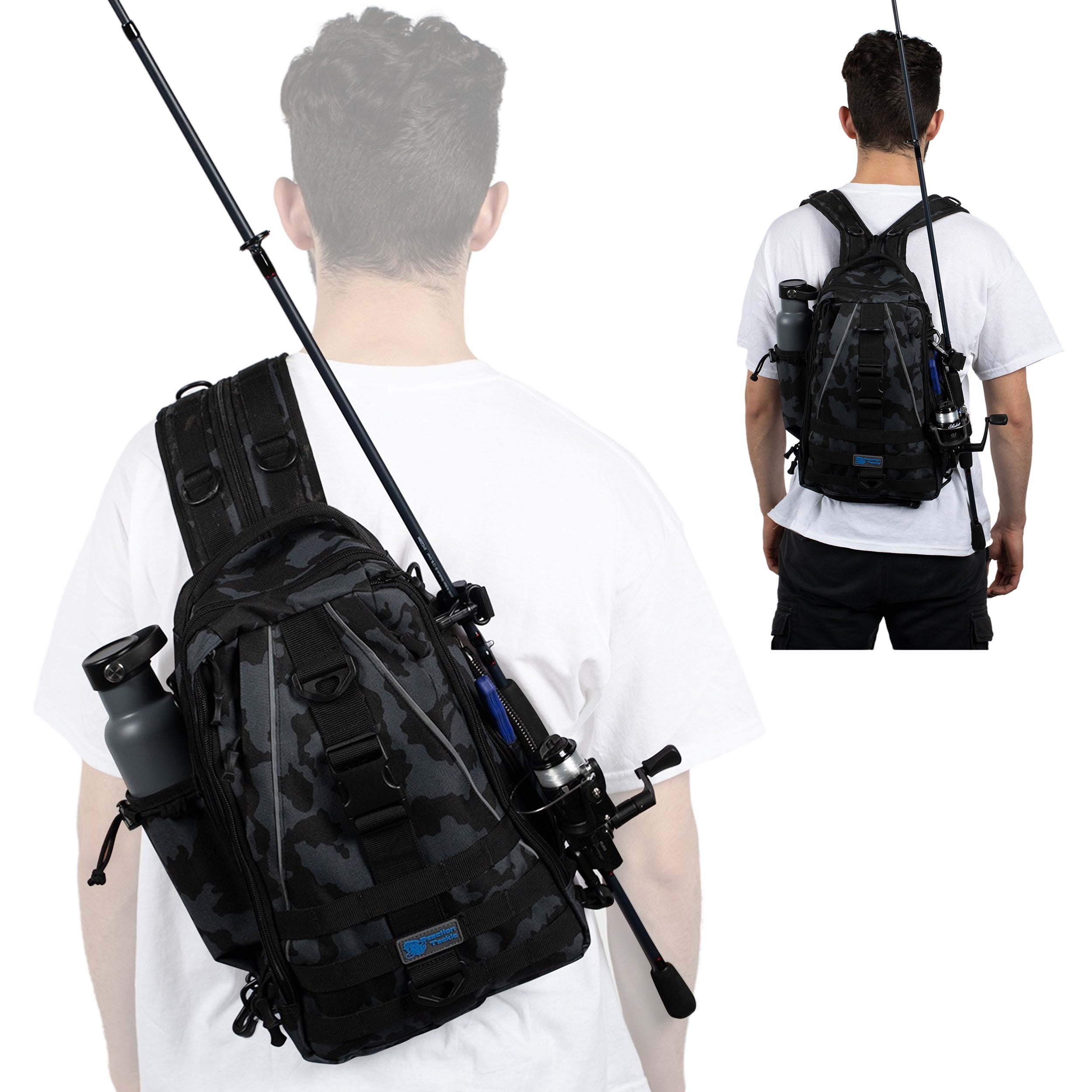 Reaction Tackle Fishing Tackle 2-in-1 Sling Bag/Backpack- 3 Sizes - Keep Casting Fishing & Outdoors