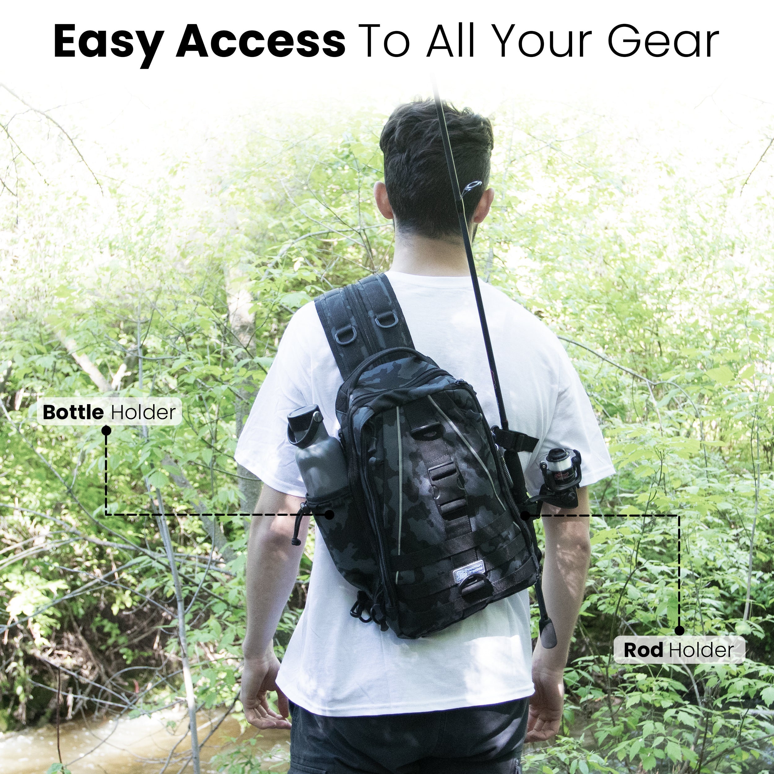 Reaction Tackle Fishing Tackle 2-in-1 Sling Bag/Backpack- 3 Sizes - Keep Casting Fishing & Outdoors