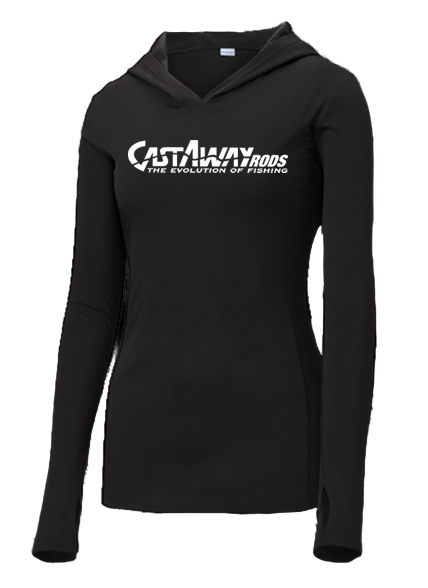 Sport-Tek® Ladies PosiCharge® Competitor™ Black Women's Hooded Pullover - Keep Casting Fishing & Outdoors
