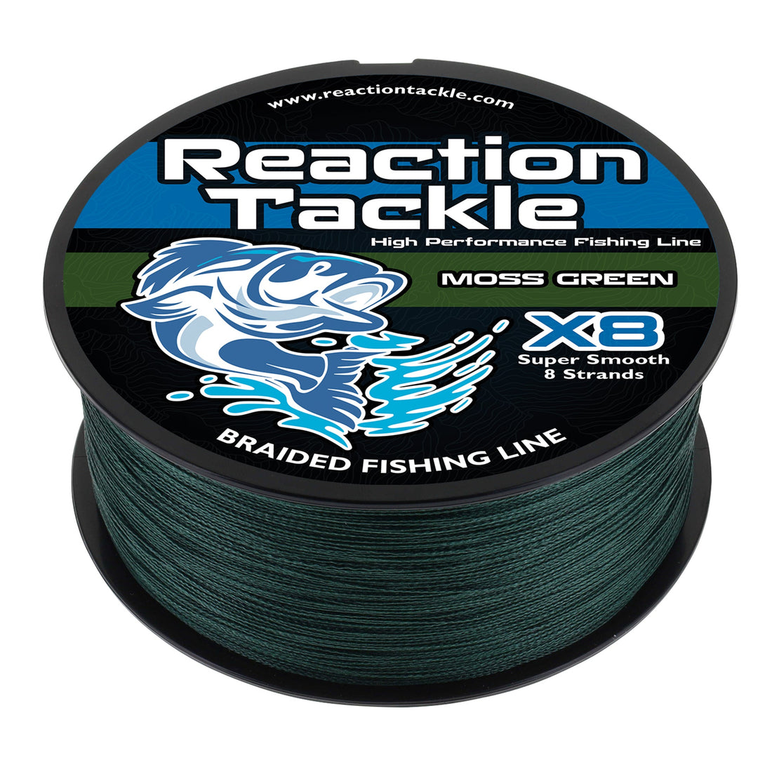 Reaction Tackle X8 Braided Fishing Line - Moss Green 8 Strand - Keep Casting Fishing & Outdoors
