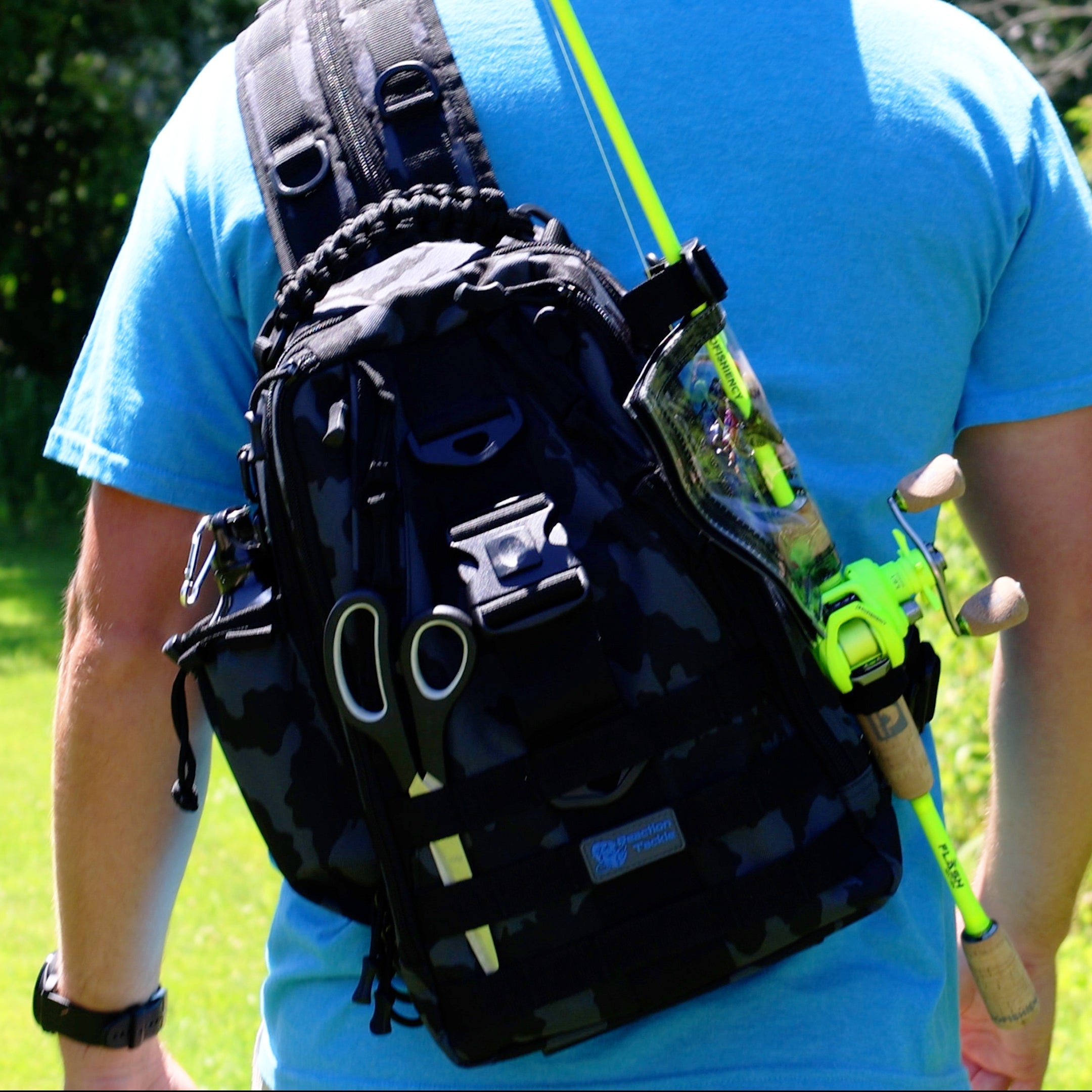 Reaction Tackle Fishing Tackle 2-in-1 Sling Bag/Backpack- 3 Sizes - Keep Casting Fishing & Outdoors