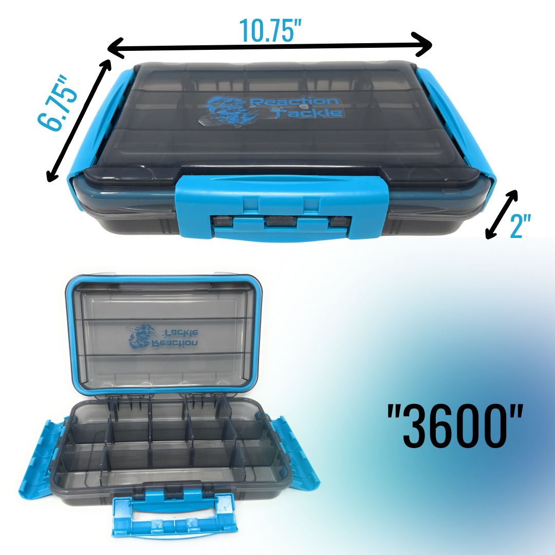 Reaction Tackle Premium Tackle Tray- High Performance and Waterproof with 3 Resilient Clips - Keep Casting Fishing & Outdoors