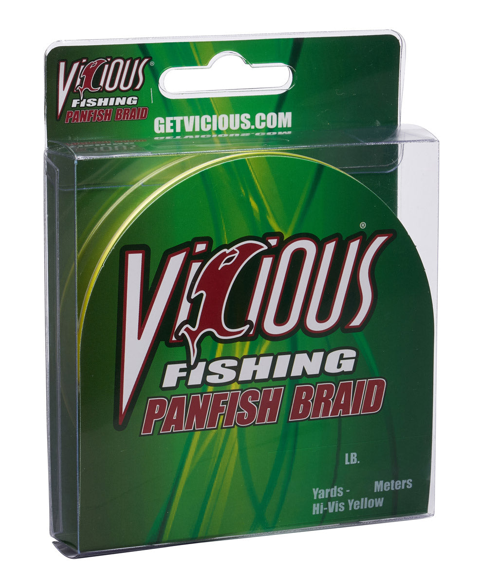 Vicious Panfish Hi-Vis Yellow Braid - 10 Lb Test - Keep Casting Fishing & Outdoors