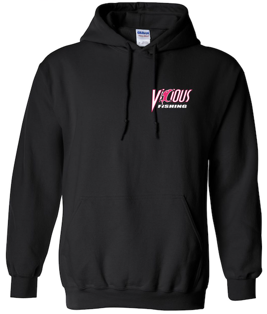 Vicious Classic Pink & Black Hoodie - Keep Casting Fishing & Outdoors
