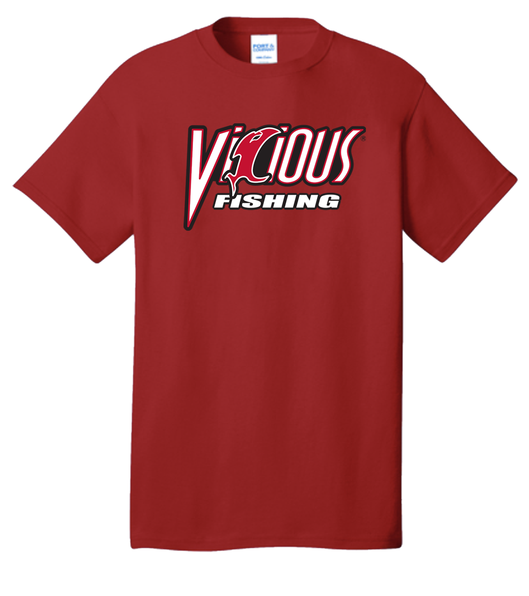 Vicious Fishing Logo Tee - Classic Red - Keep Casting Fishing & Outdoors