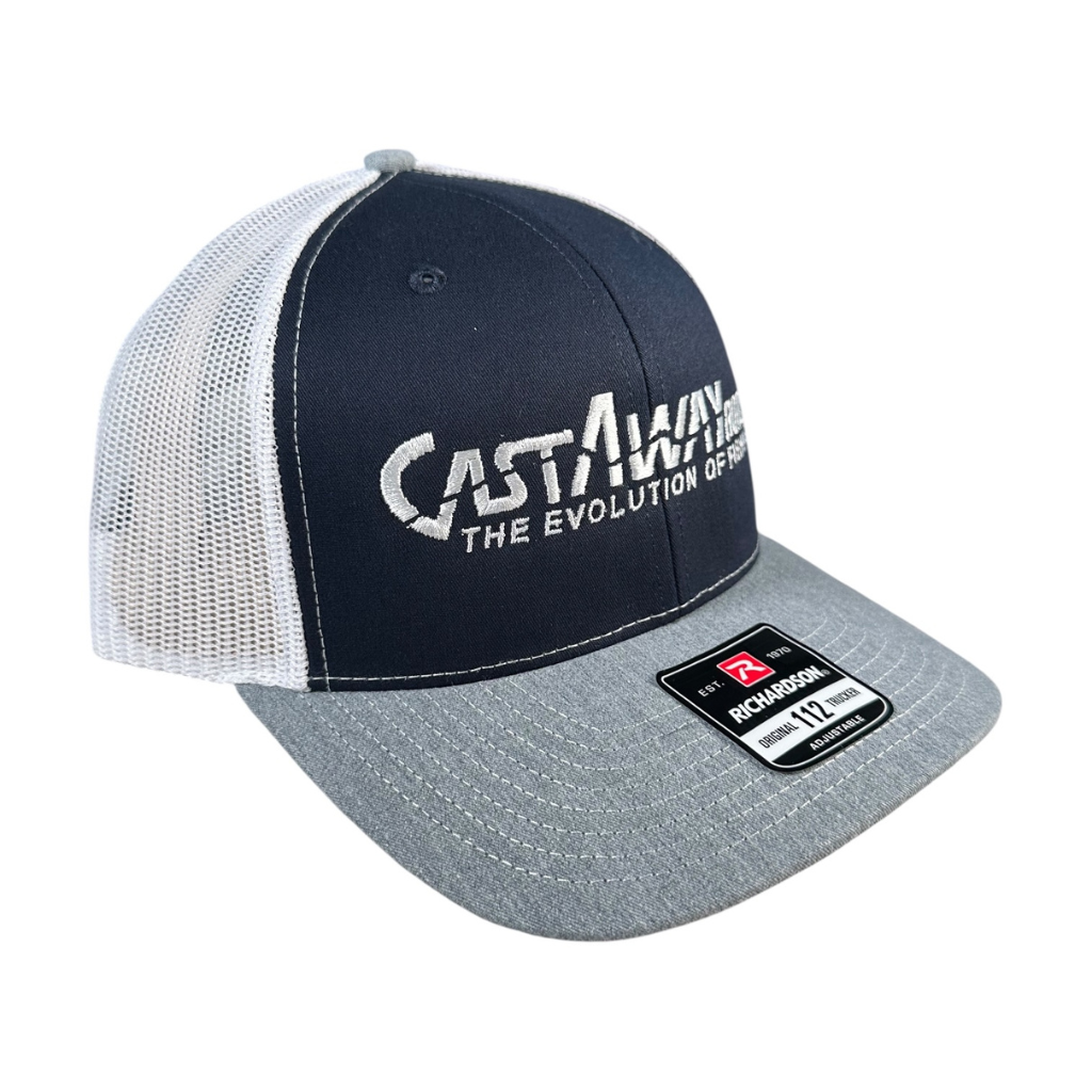 CastAway Trucker Hat -  Navy/Grey/White - Keep Casting Fishing & Outdoors