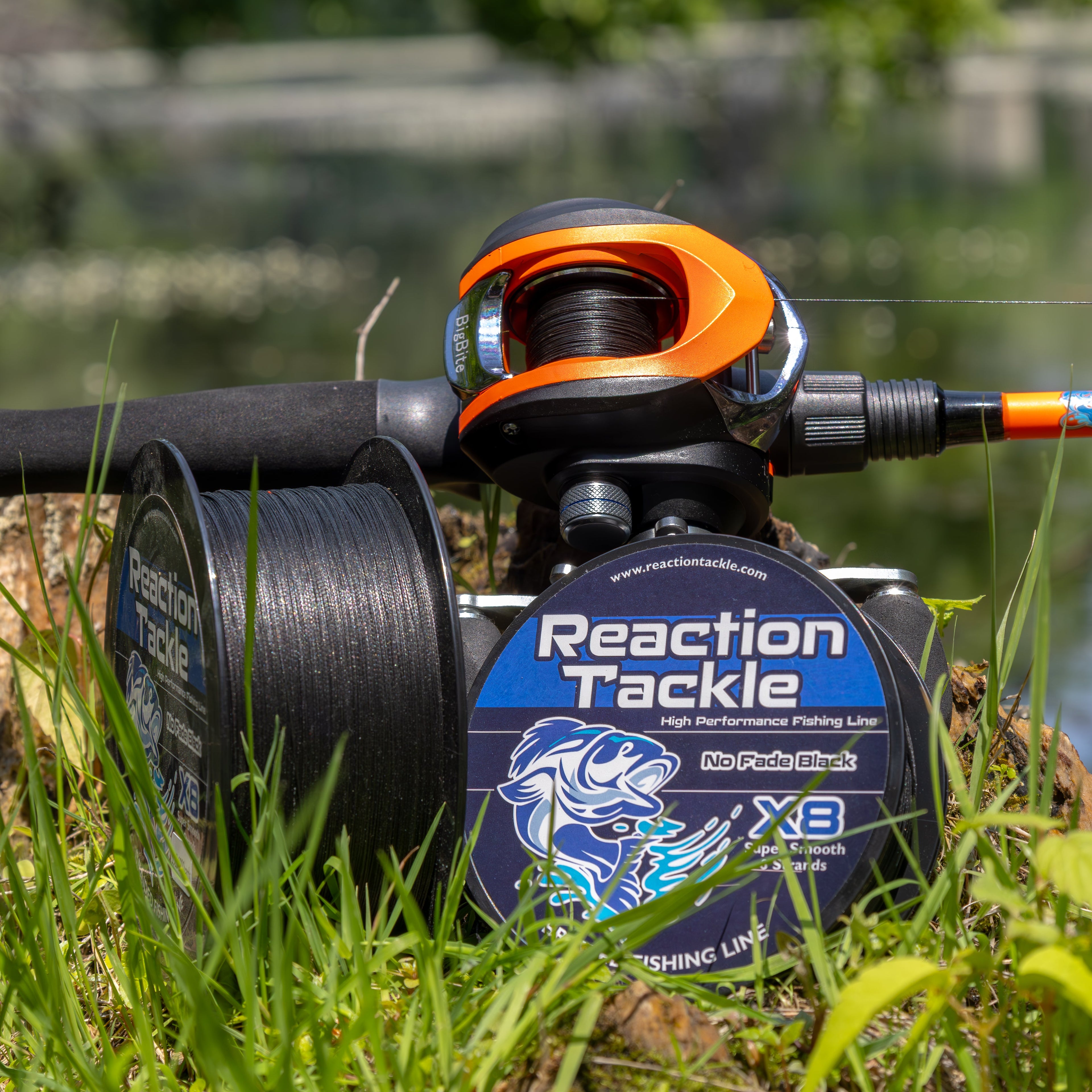 Reaction Tackle X8 Braided Fishing Line - NO FADE Black 8 Strand - NEW