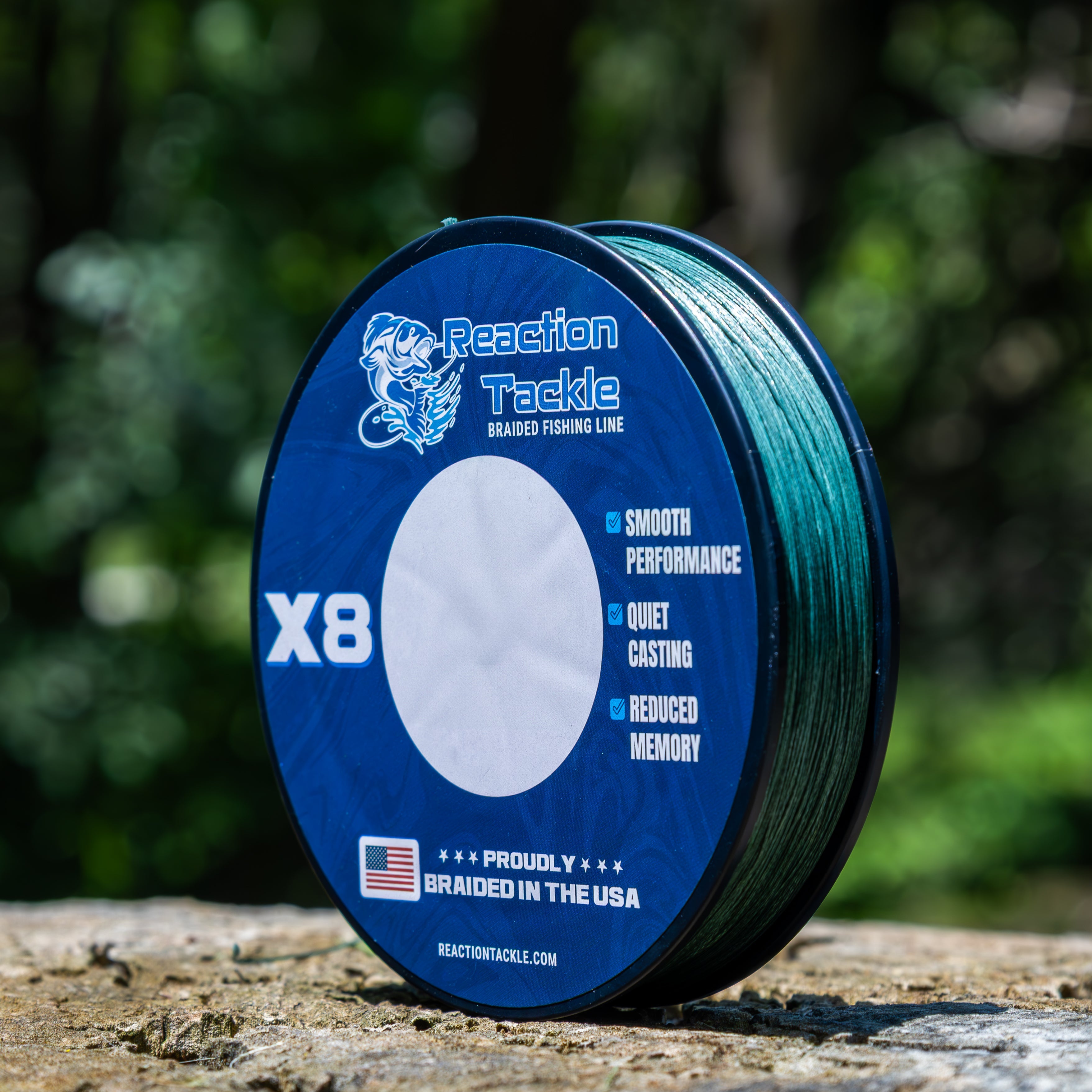 Reaction Tackle BRAIDED IN THE USA Fishing Line- 8X- NEW - Keep Casting Fishing & Outdoors
