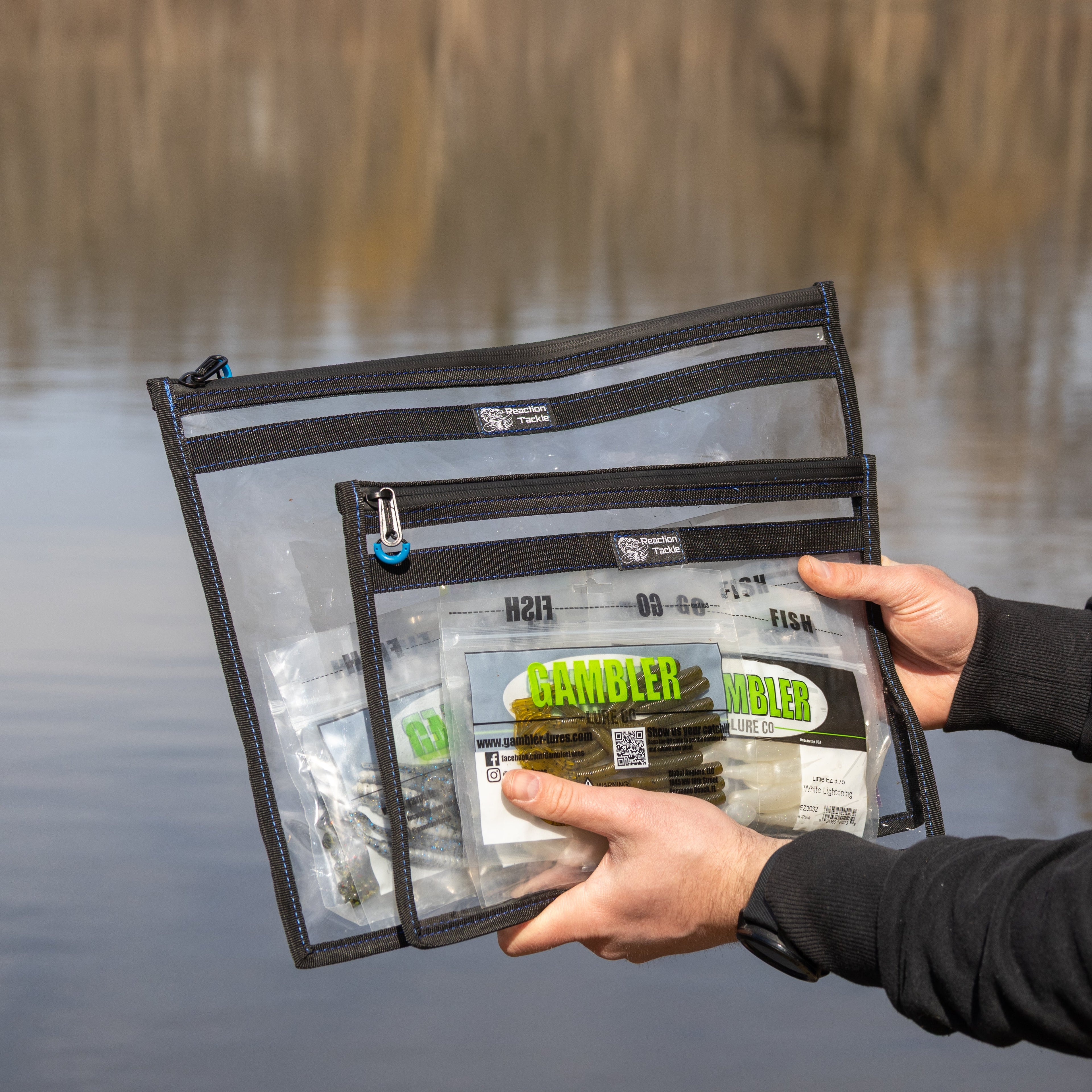 Reaction Tackle Clear Storage Bag Tackle Pak - Water-Resistant Plastic Storage - New - Keep Casting Fishing & Outdoors