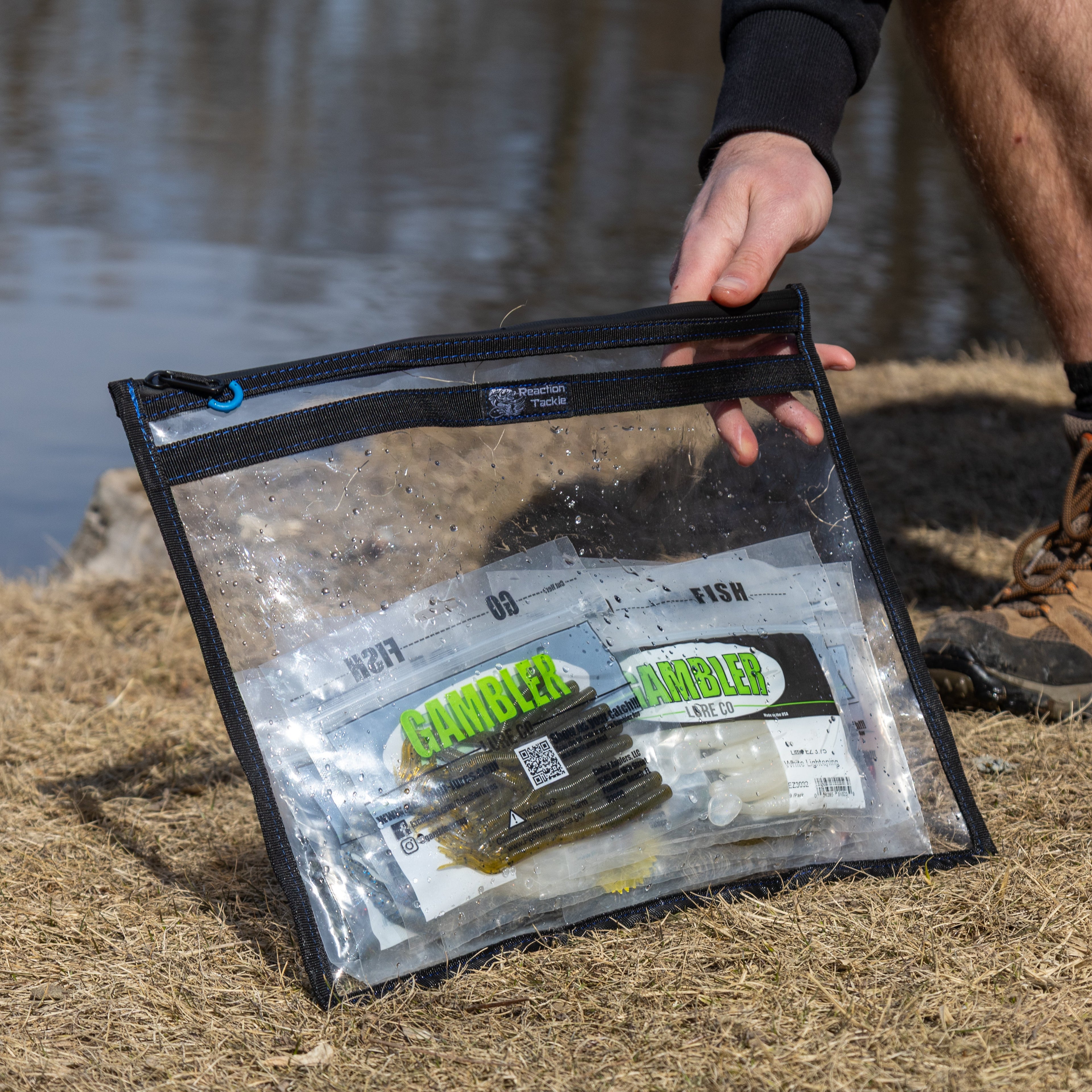 Reaction Tackle Clear Storage Bag Tackle Pak - Water-Resistant Plastic Storage - New - Keep Casting Fishing & Outdoors
