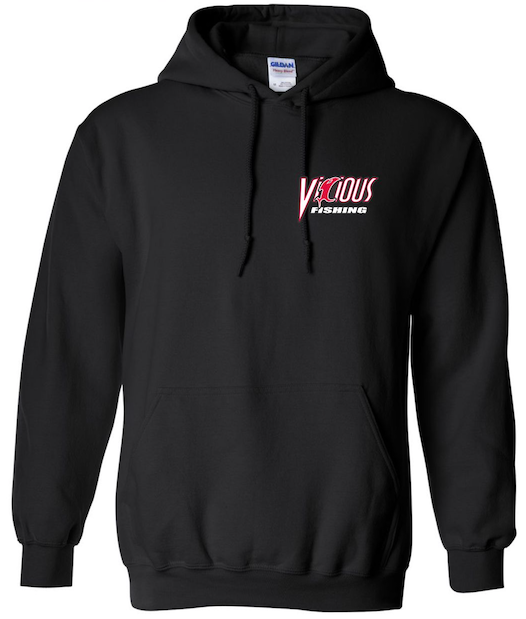 Vicious Classic Black Hoodie - Keep Casting Fishing & Outdoors