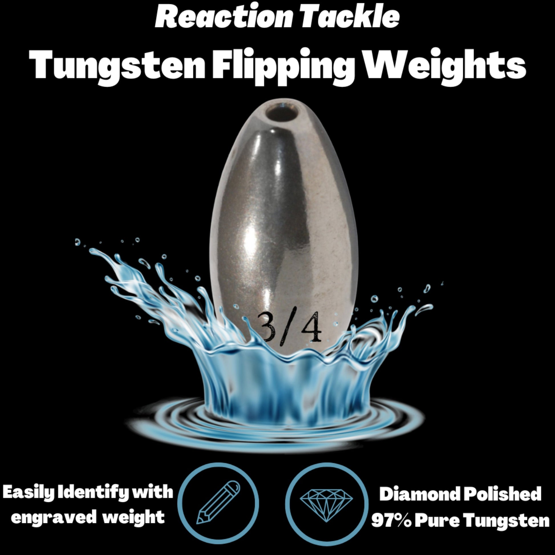 Reaction Tackle Tungsten Flipping Weights - Keep Casting Fishing & Outdoors