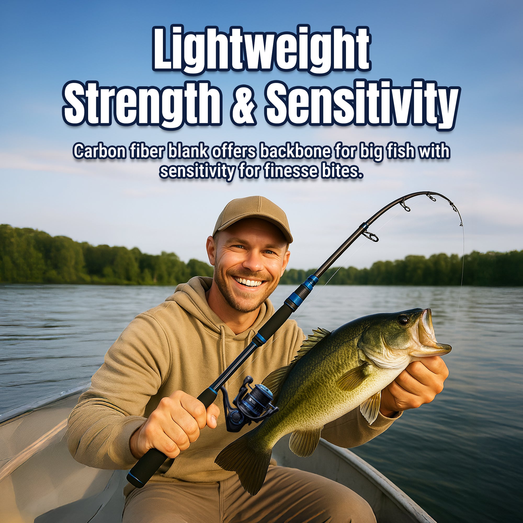 Reaction Tackle Telescopic Spinning Rod – Carbon Travel Fishing Rod – Collapsible Rod for Freshwater and Saltwater - NEW - Keep Casting Fishing & Outdoors