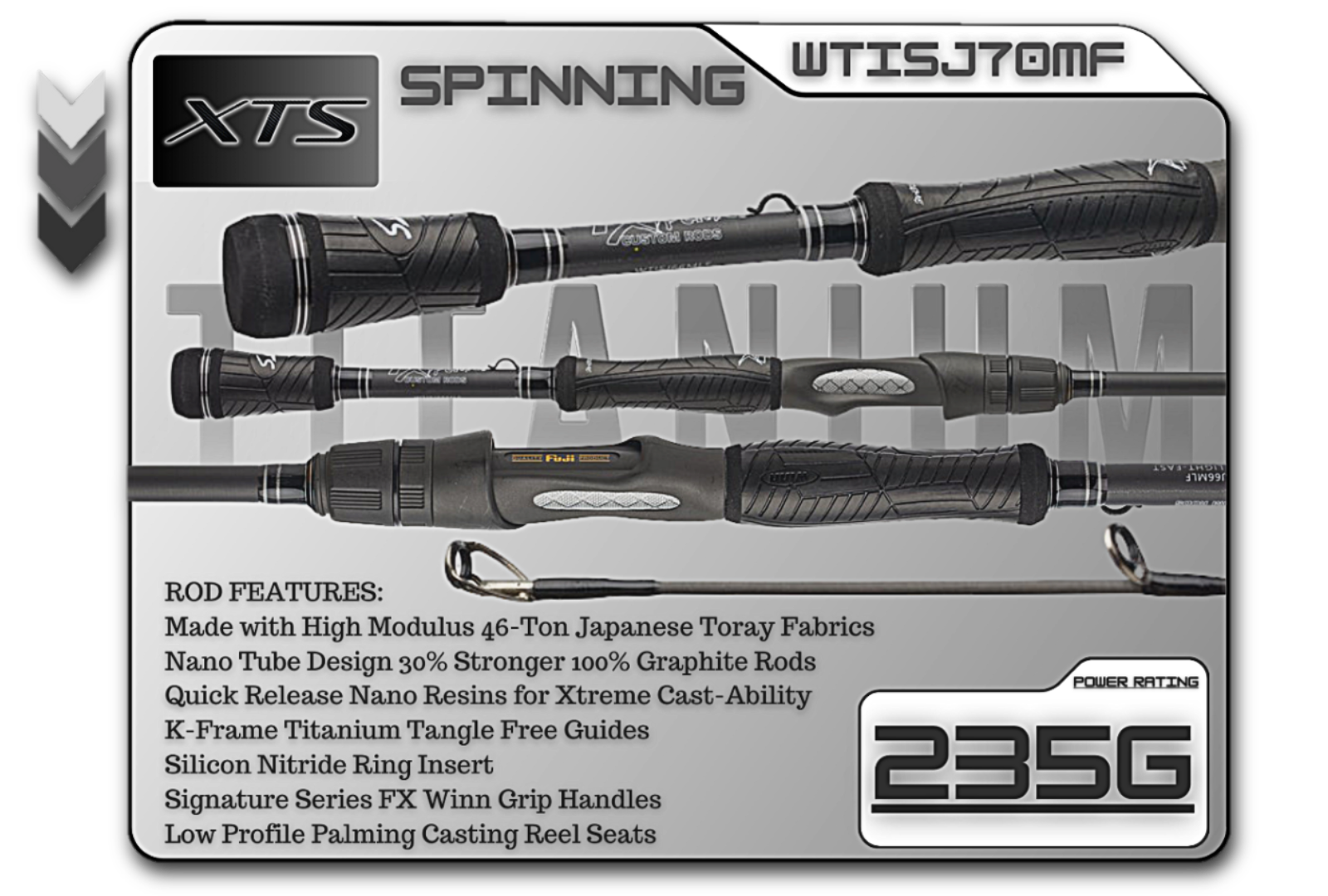 WTISJ70MF   7'0" Medium Fast Spinning Rod  **TITANIUM SERIES** - Keep Casting Fishing & Outdoors